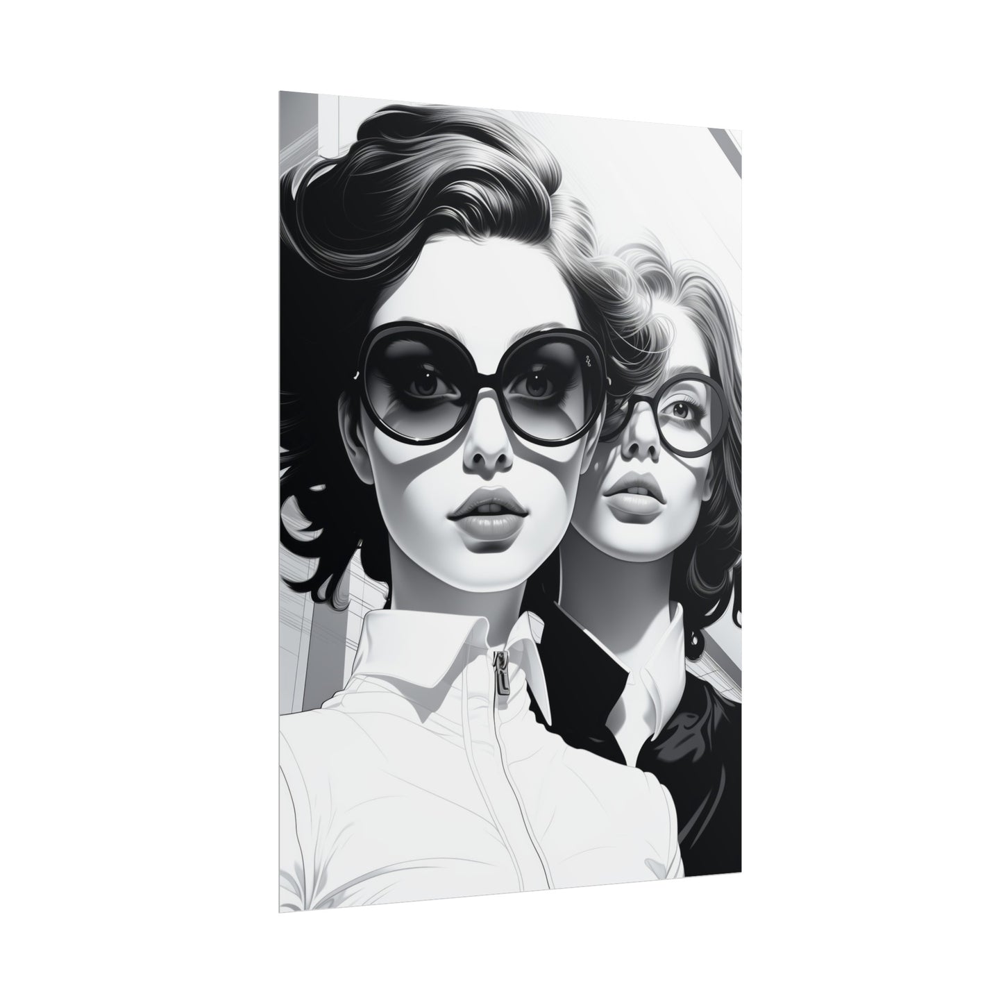 Pop-Art B&W Style - Women With Glasses - 1