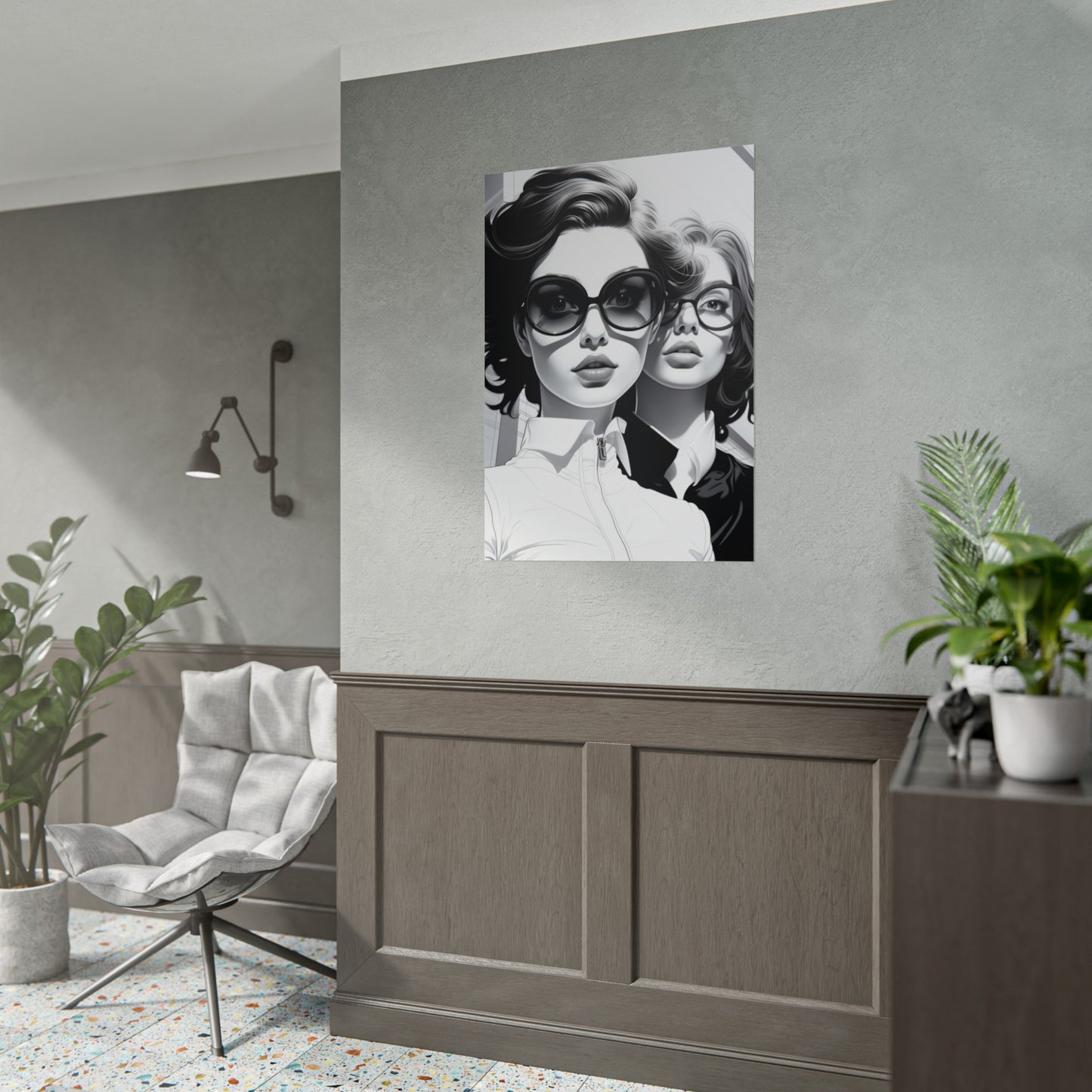 Pop-Art B&W Style - Women With Glasses - 1