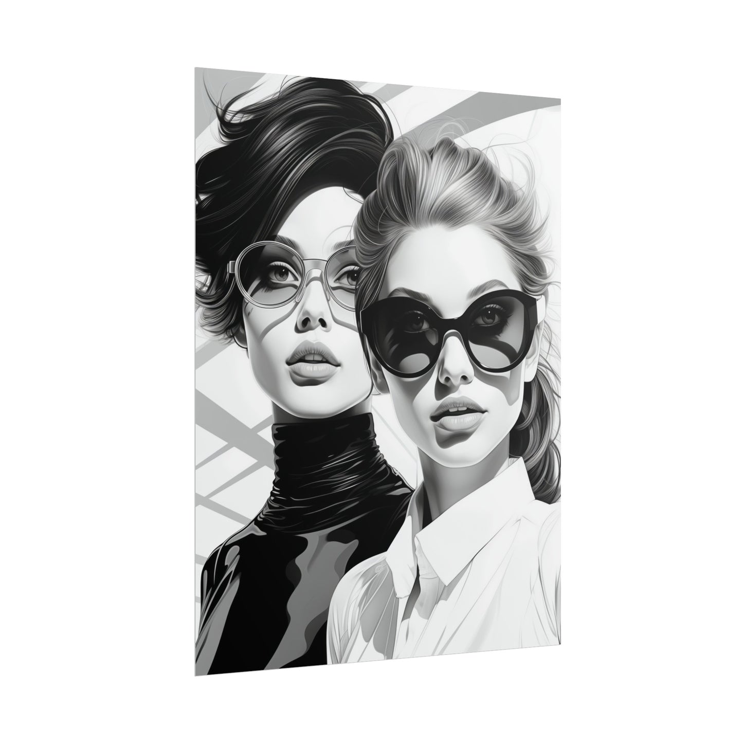 Pop-Art B&W Style - Women With Glasses - 3