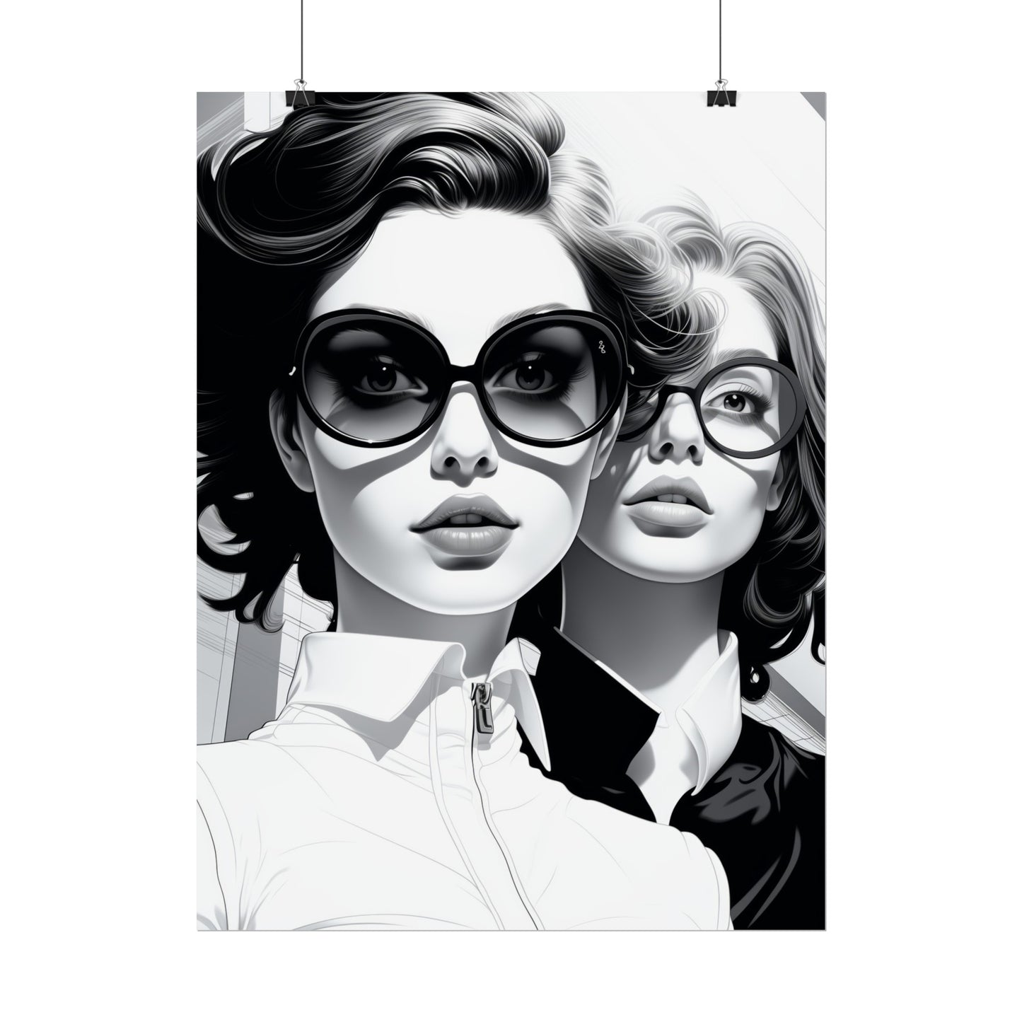 Pop-Art B&W Style - Women With Glasses - 1