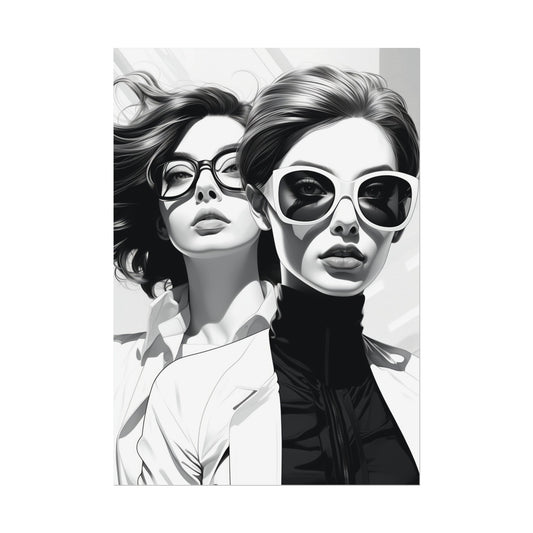 Pop-Art B&W Style - Women With Glasses - 4