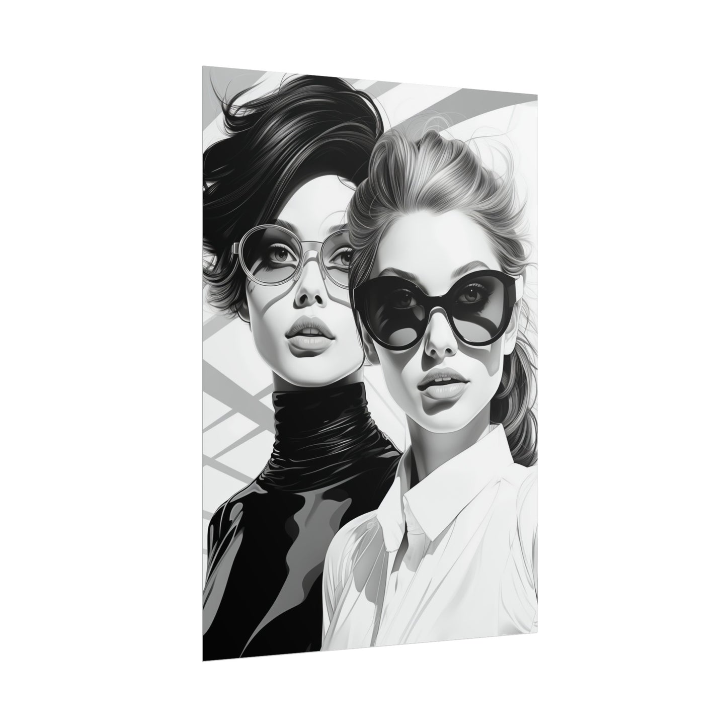 Pop-Art B&W Style - Women With Glasses - 3
