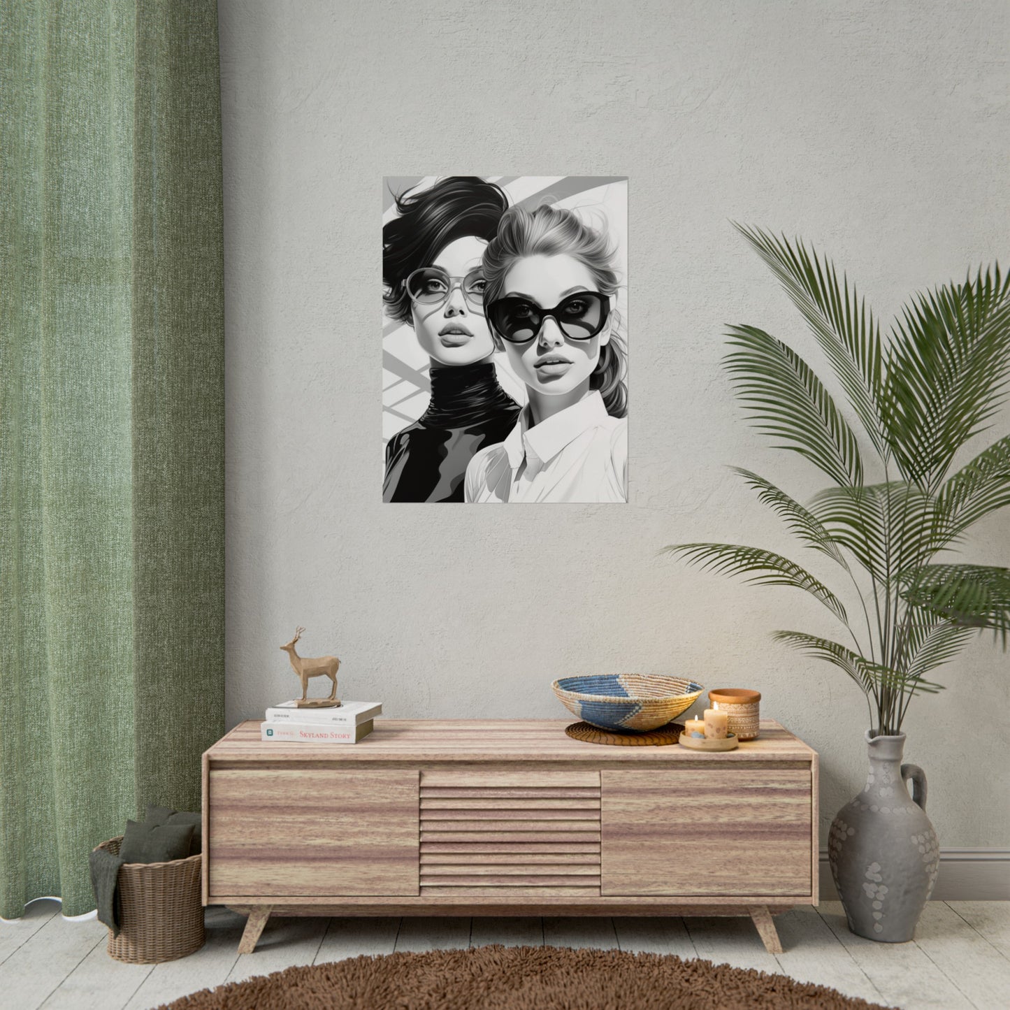 Pop-Art B&W Style - Women With Glasses - 3