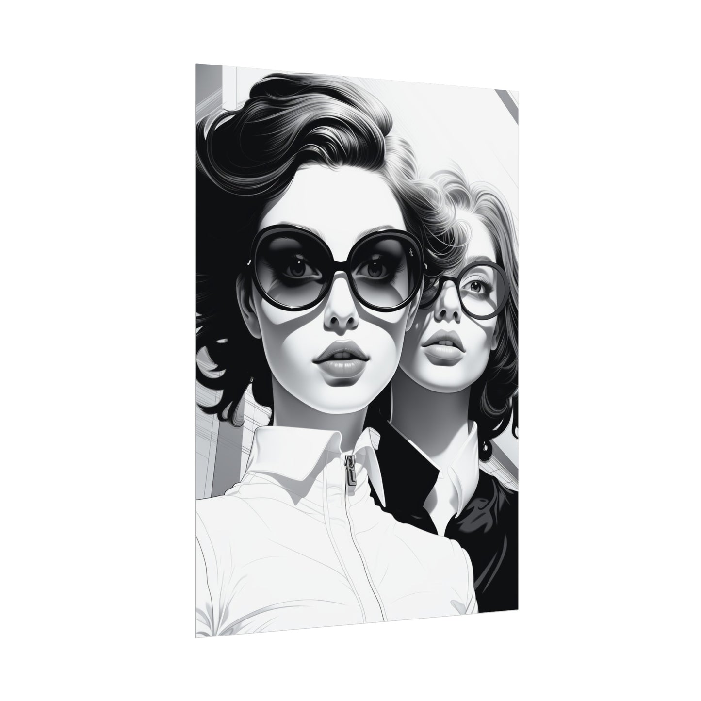 Pop-Art B&W Style - Women With Glasses - 1