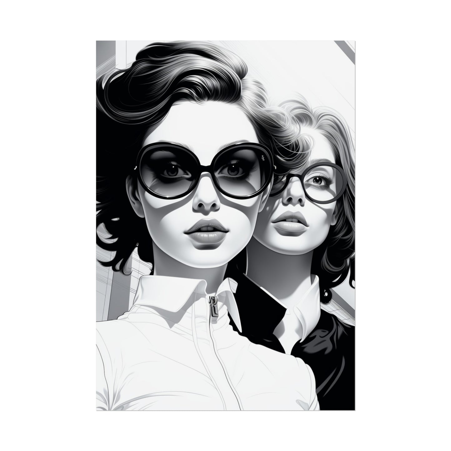 Pop-Art B&W Style - Women With Glasses - 1