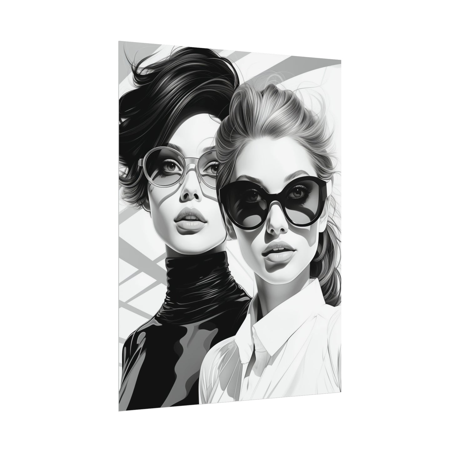 Pop-Art B&W Style - Women With Glasses - 3