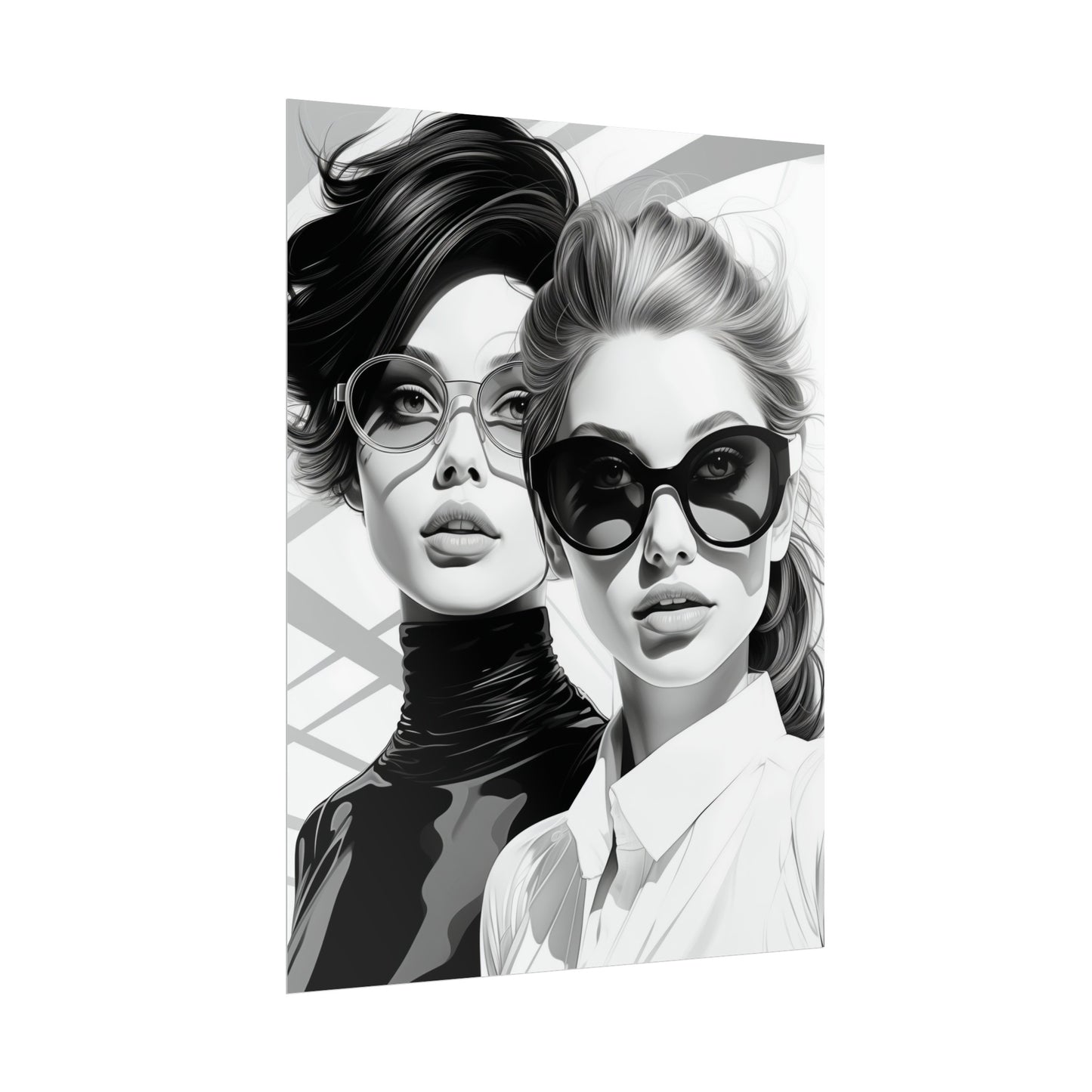 Pop-Art B&W Style - Women With Glasses - 3