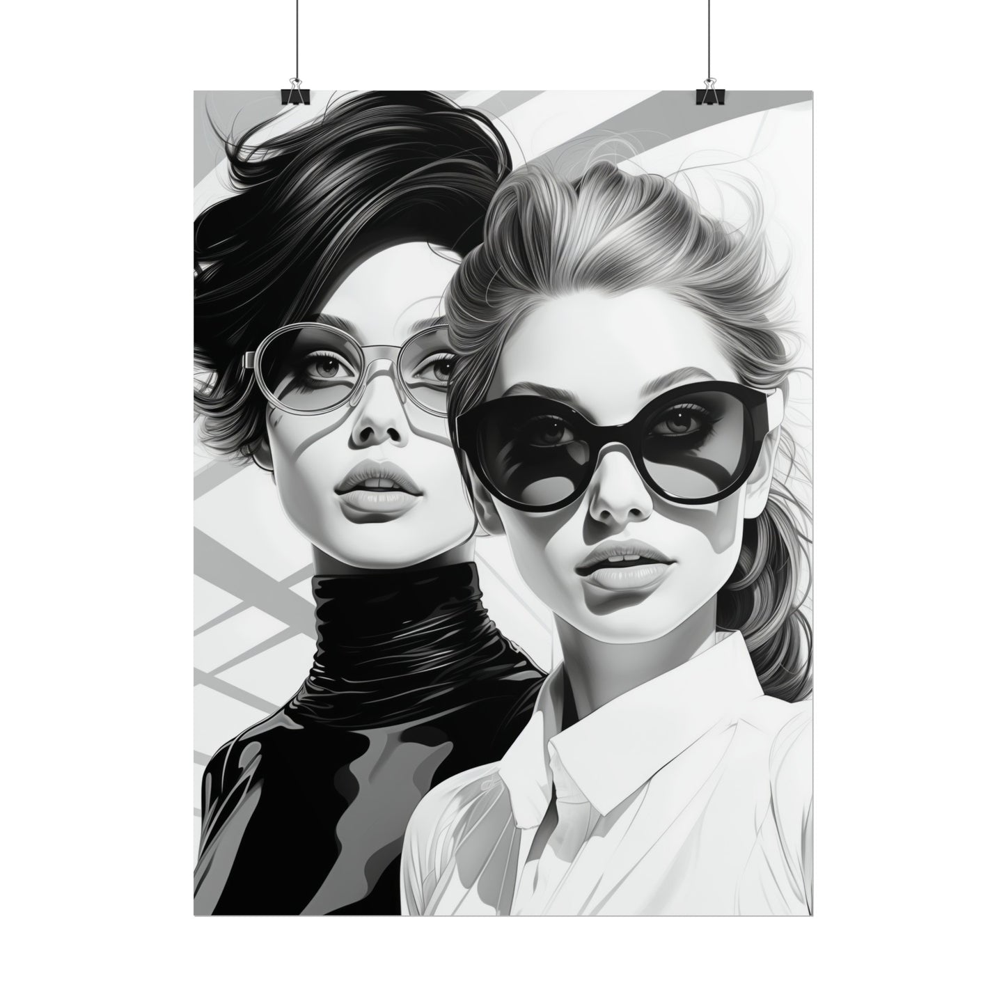 Pop-Art B&W Style - Women With Glasses - 3