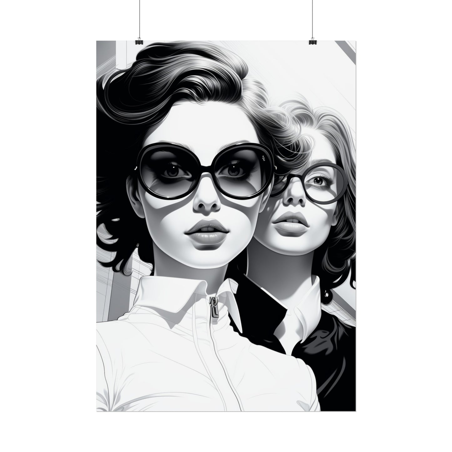 Pop-Art B&W Style - Women With Glasses - 1