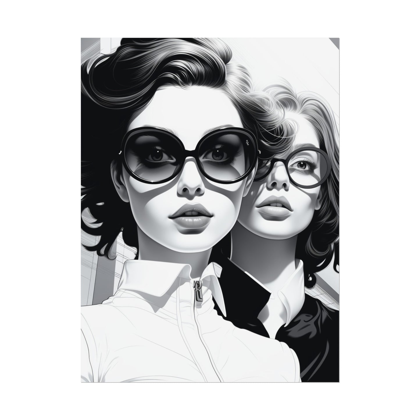 Pop-Art B&W Style - Women With Glasses - 1