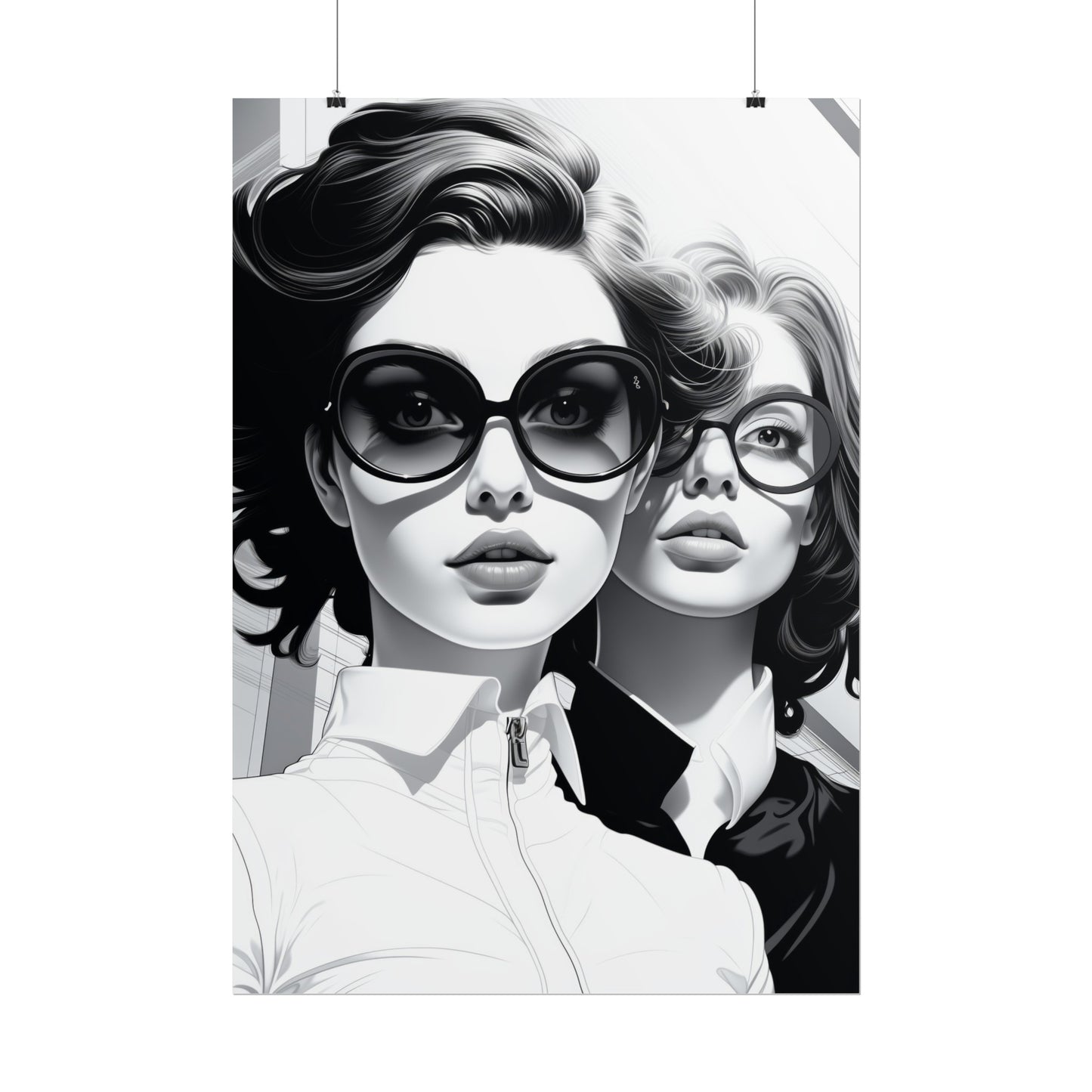 Pop-Art B&W Style - Women With Glasses - 1