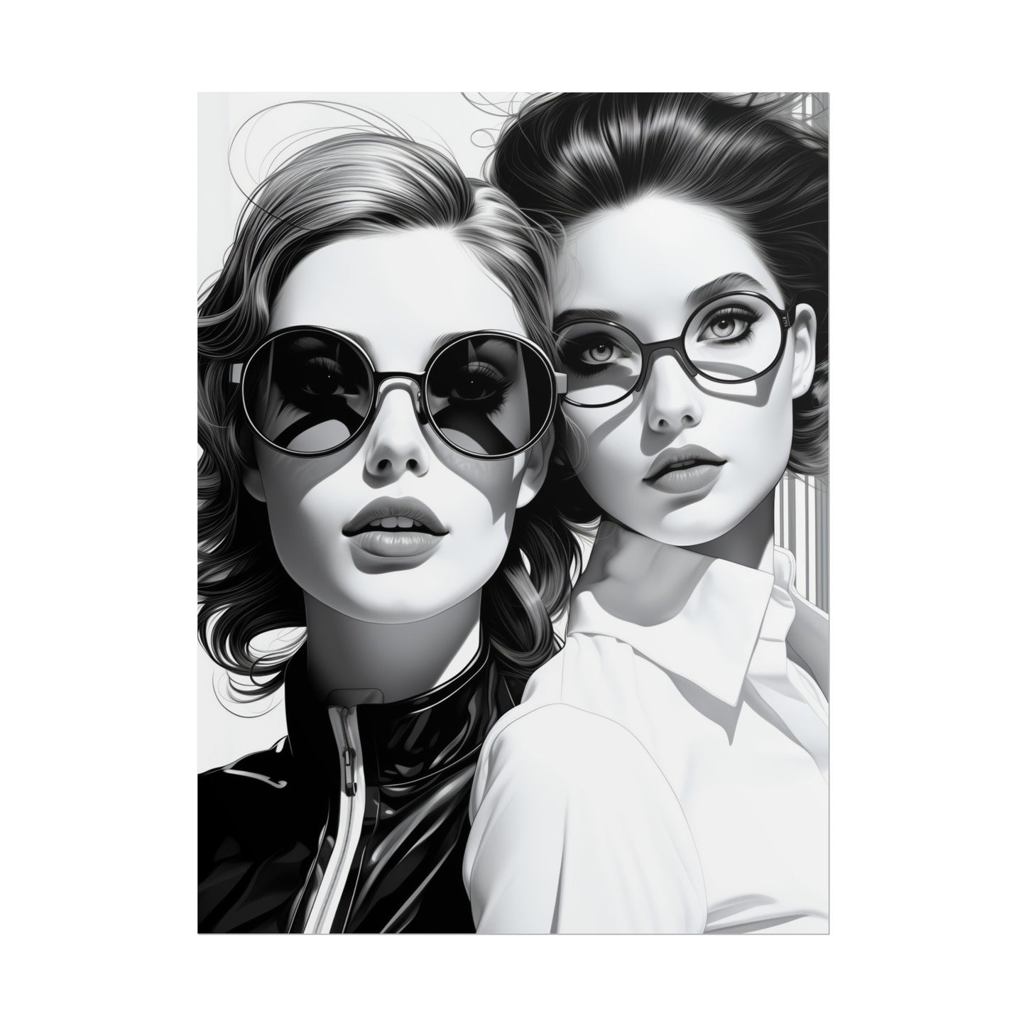 Pop-Art B&W Style - Women With Glasses - 2