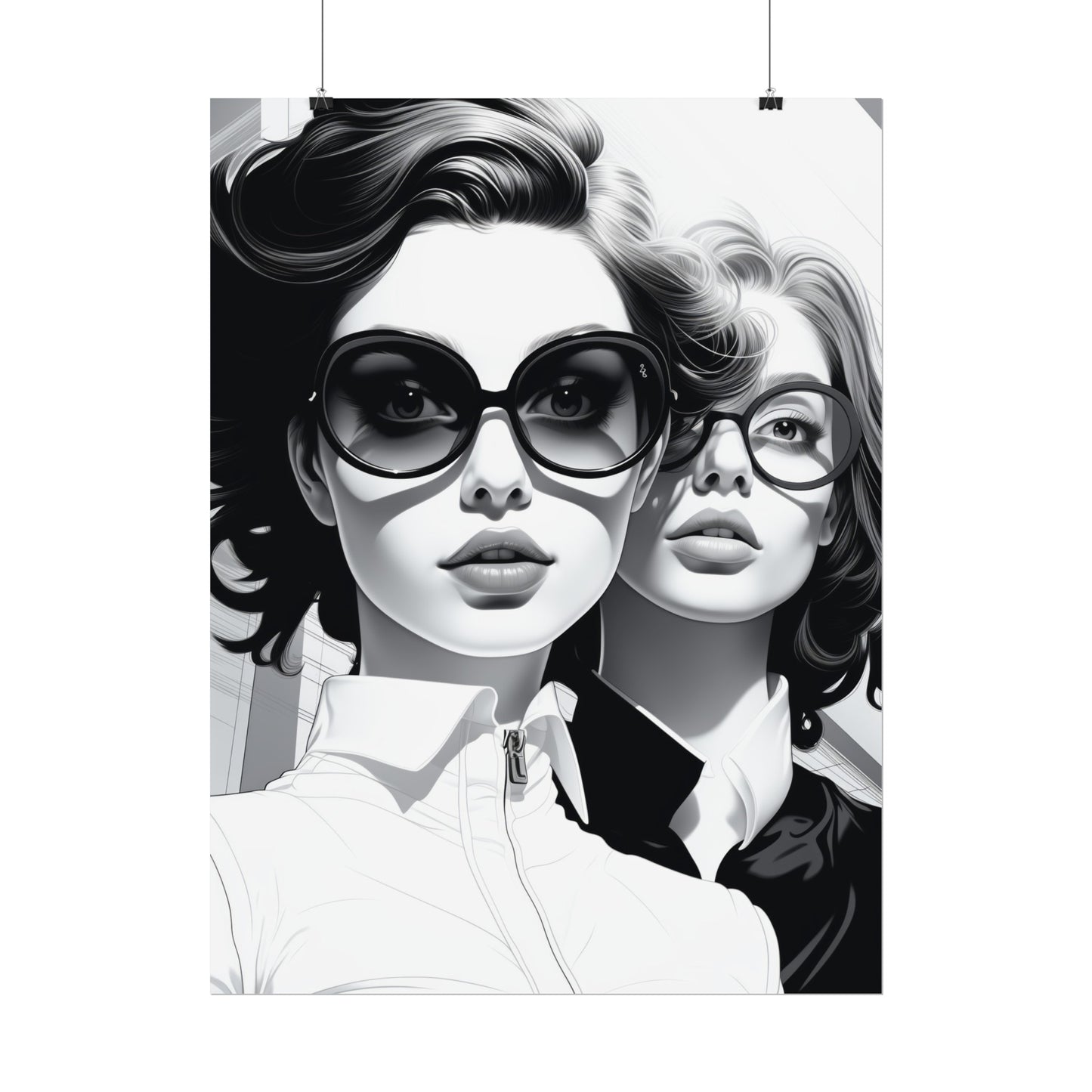 Pop-Art B&W Style - Women With Glasses - 1