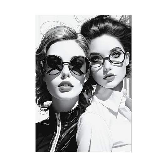 Pop-Art B&W Style - Women With Glasses - 2