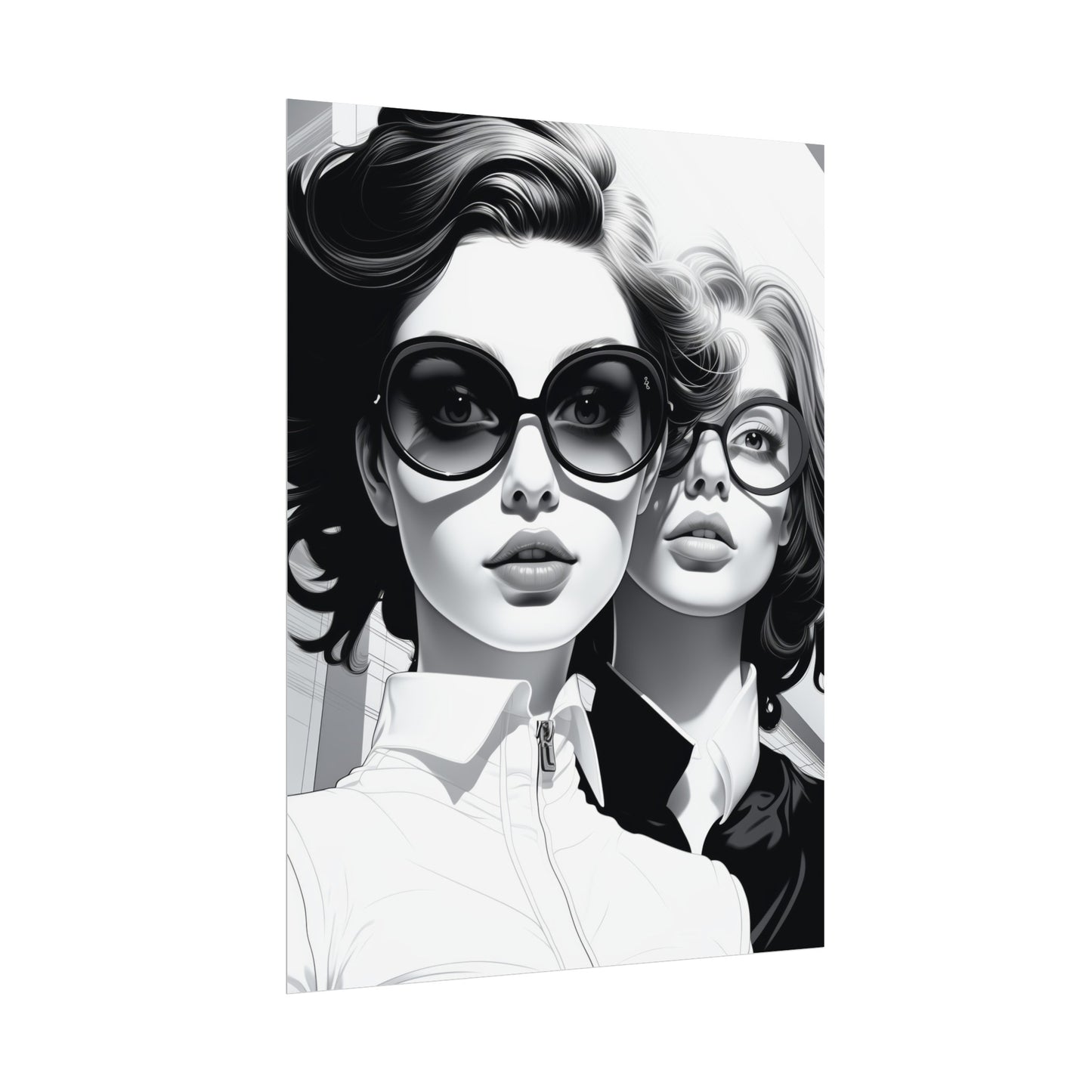 Pop-Art B&W Style - Women With Glasses - 1