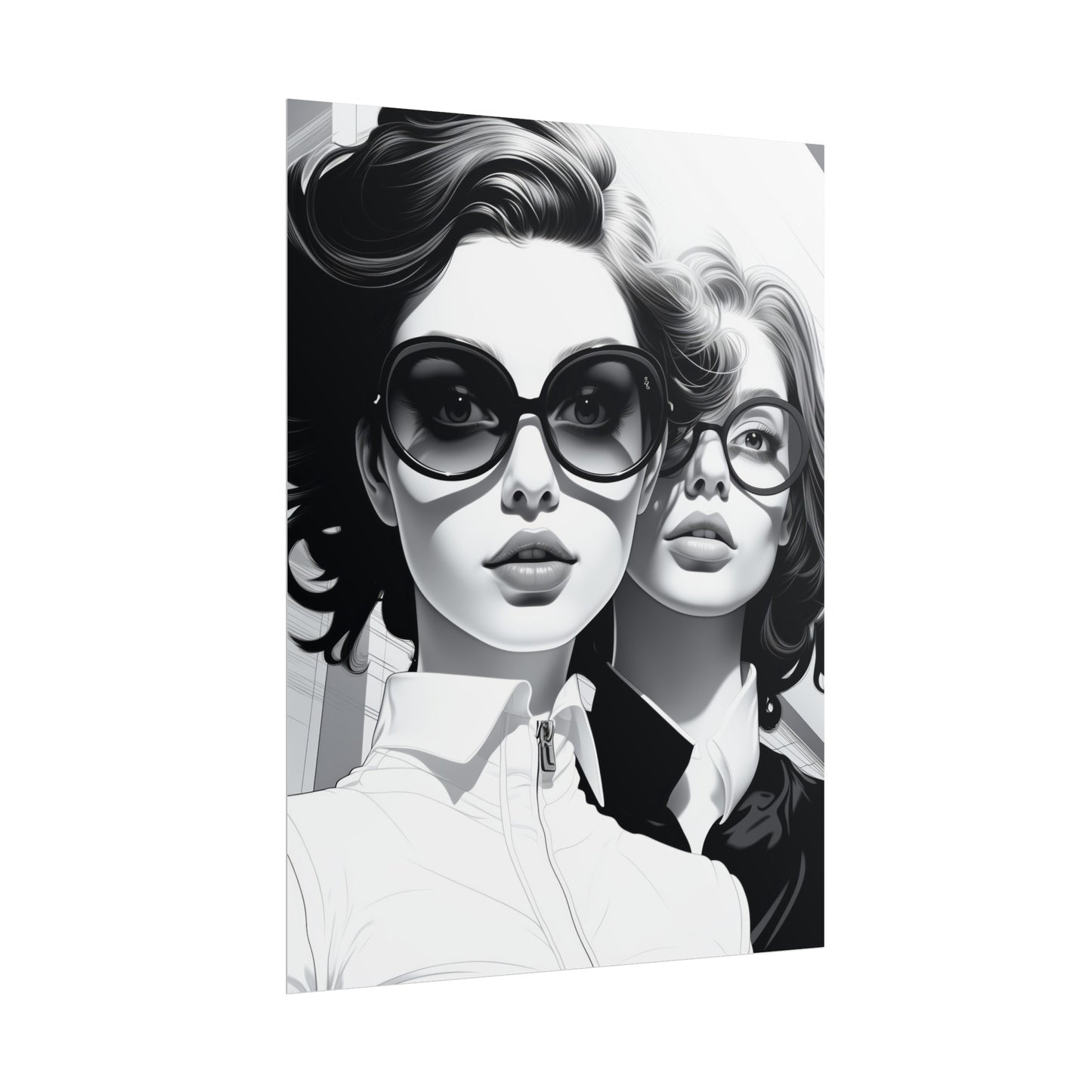 Pop-Art B&W Style - Women With Glasses - 1