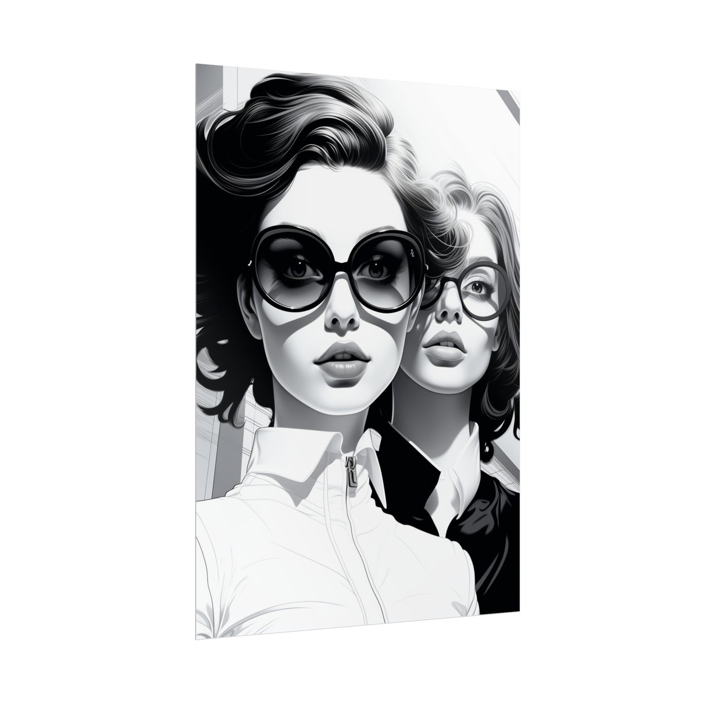Pop-Art B&W Style - Women With Glasses - 1