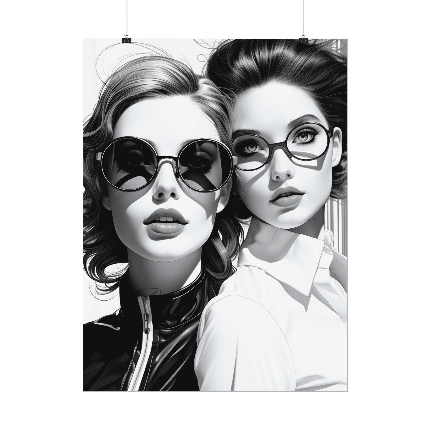Pop-Art B&W Style - Women With Glasses - 2
