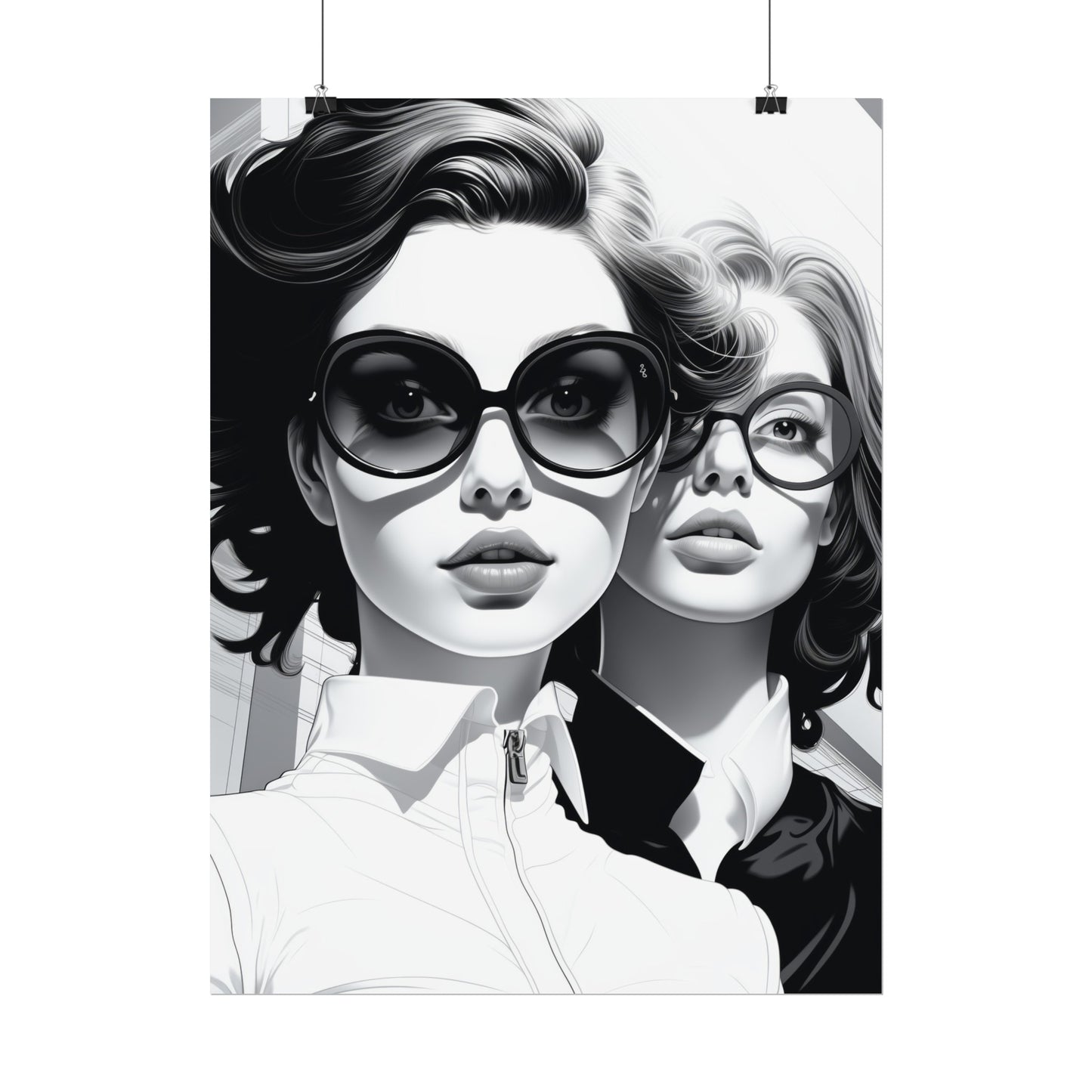 Pop-Art B&W Style - Women With Glasses - 1
