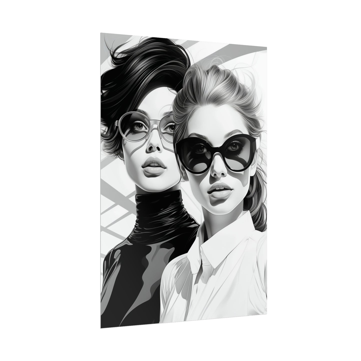 Pop-Art B&W Style - Women With Glasses - 3