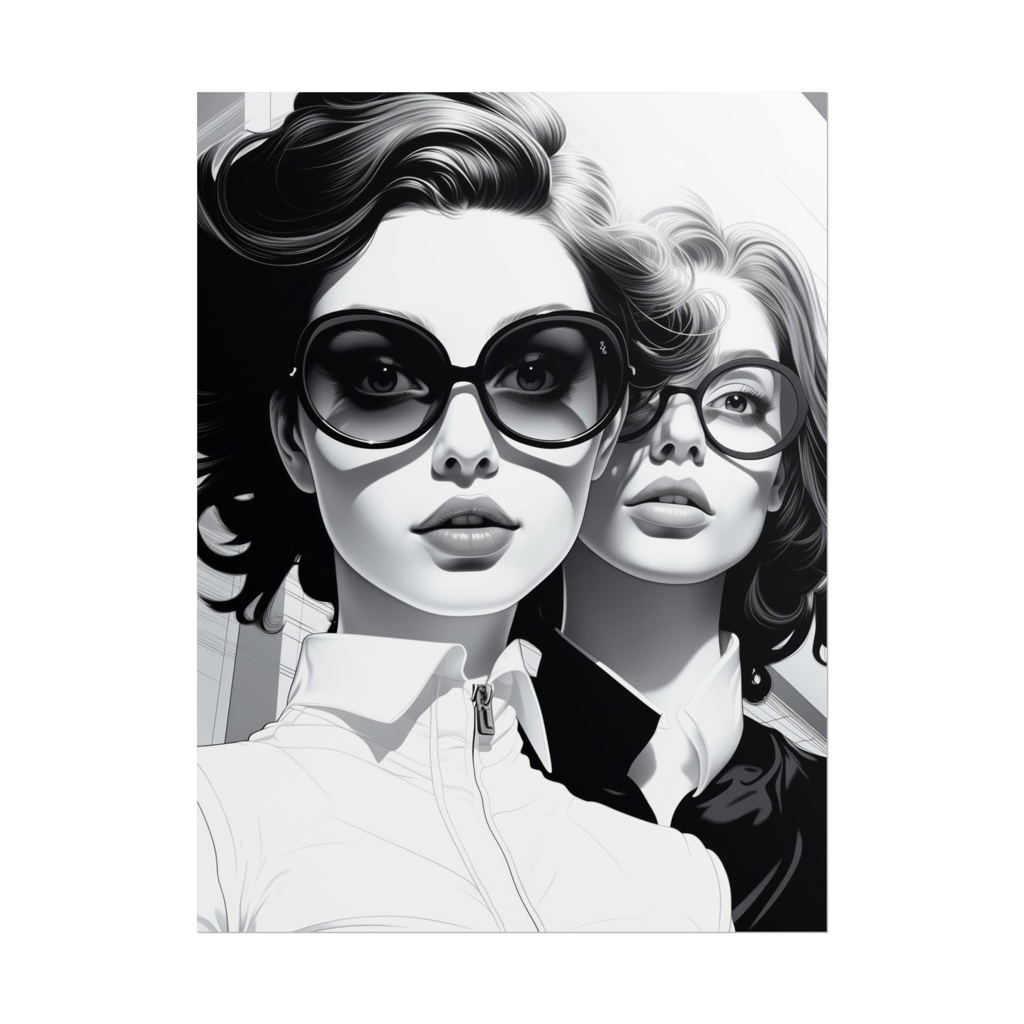 Pop-Art B&W Style - Women With Glasses - 1