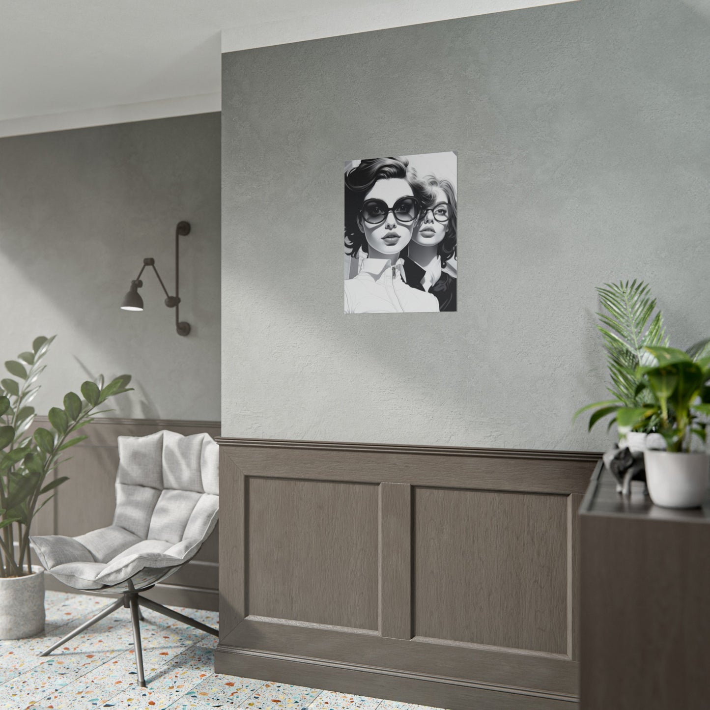 Pop-Art B&W Style - Women With Glasses - 1