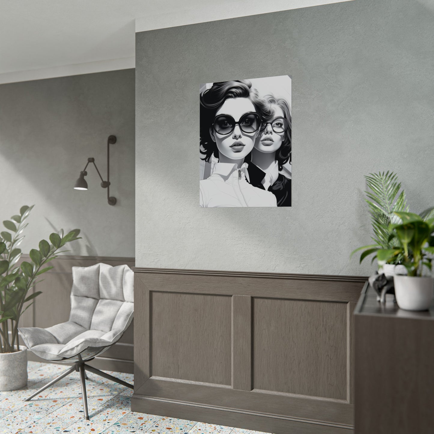 Pop-Art B&W Style - Women With Glasses - 1