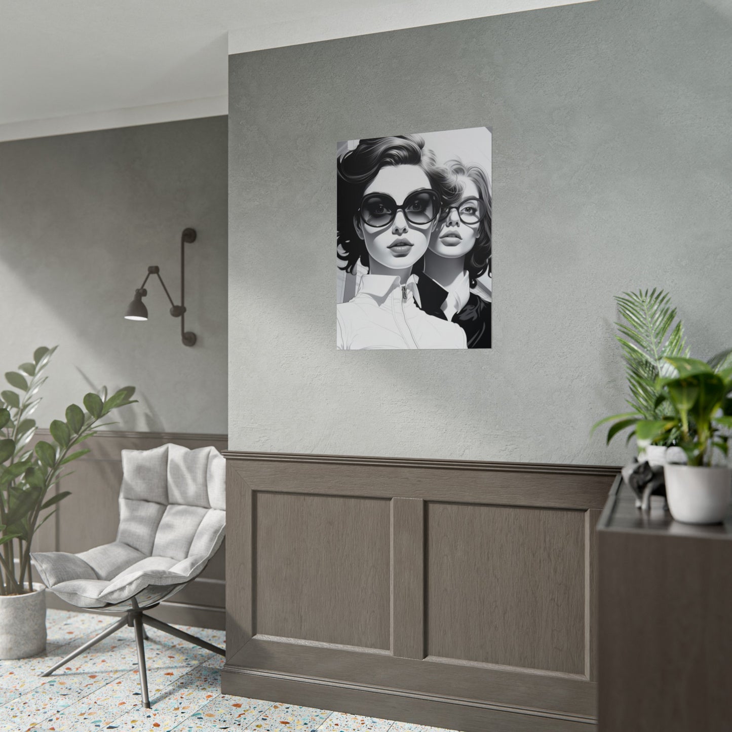 Pop-Art B&W Style - Women With Glasses - 1