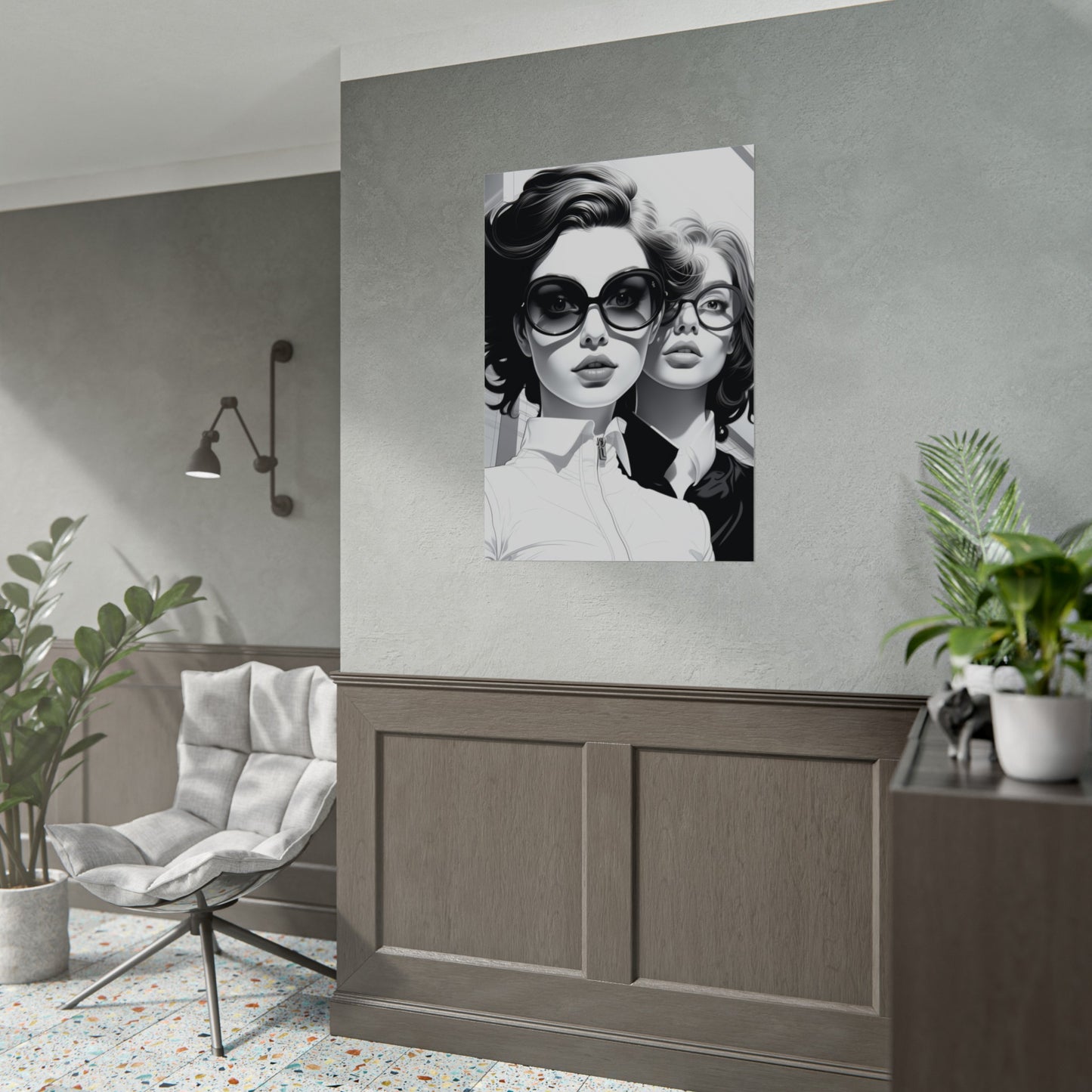 Pop-Art B&W Style - Women With Glasses - 1
