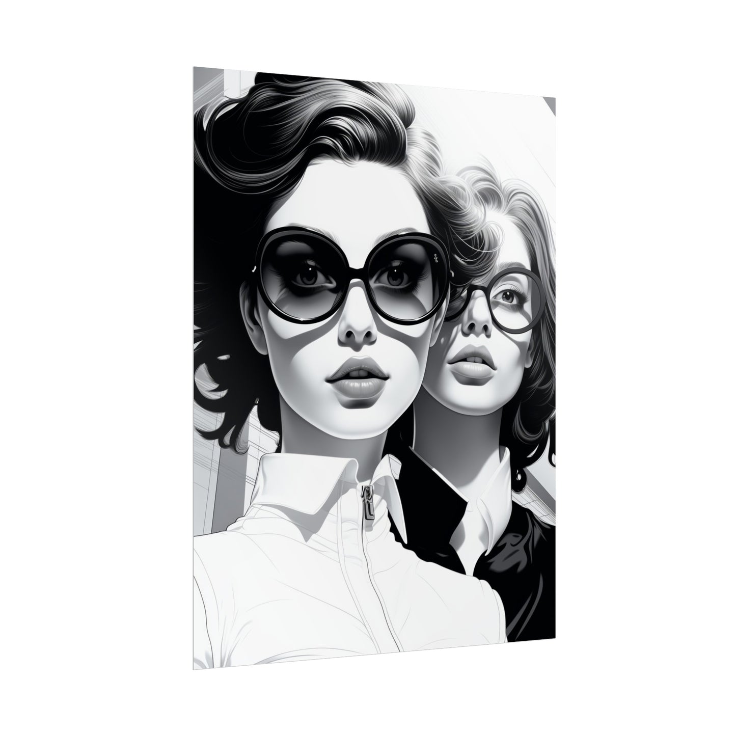Pop-Art B&W Style - Women With Glasses - 1